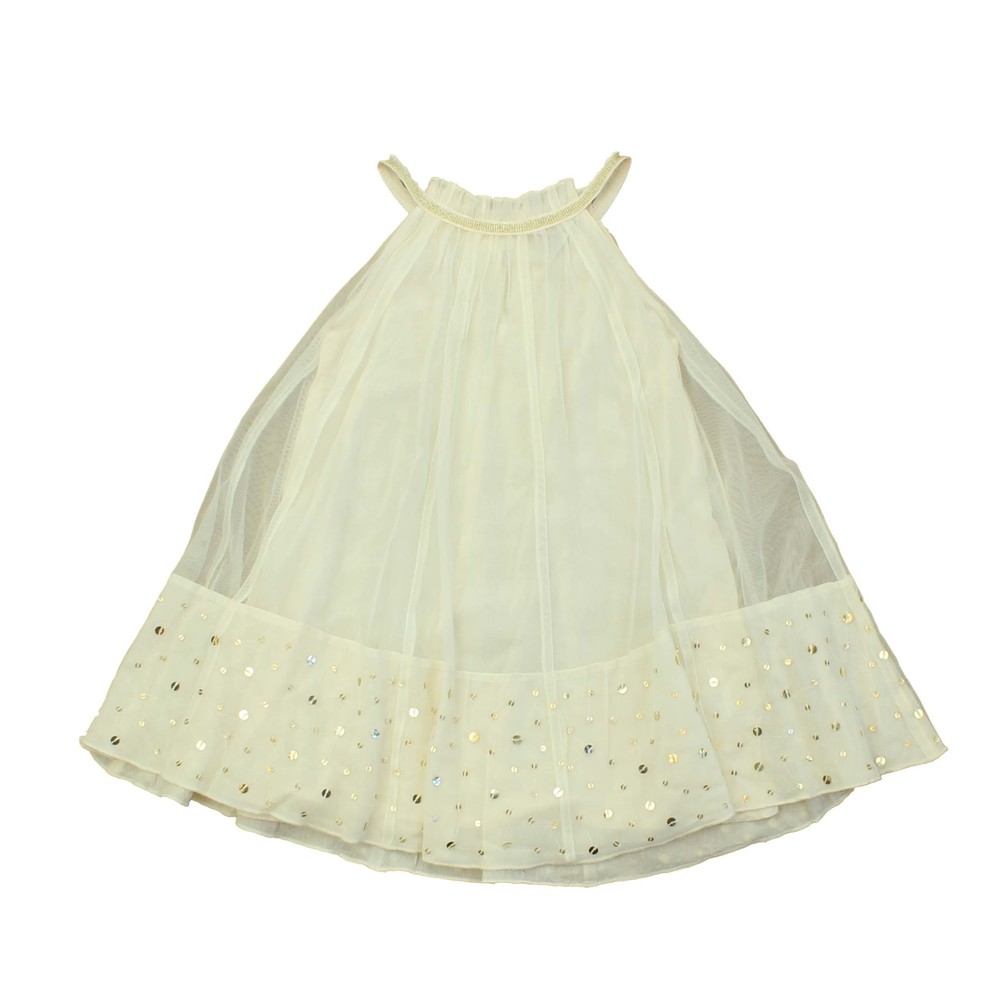 ilovegorgeous Girls Ivory Gold Dress size: 2-3T